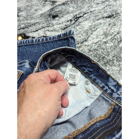 Levi's 505 Jeans Mens 38x32 Blue Jeans Regular Fit 5 Pockets Denim Pants - Picture 10 of 10